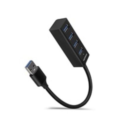 Obrázek AXAGON HUE- M1A, 4x USB 3.2 Gen 1 MINI hub, kovový, kabel USB- A 20cm