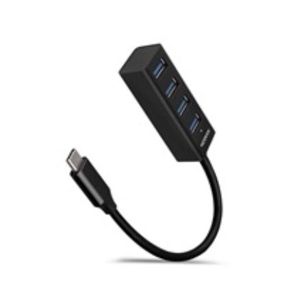 Obrázek AXAGON HUE- M1C, 4x USB 3.2 Gen 1 MINI hub, kovový, kabel USB- C 20cm