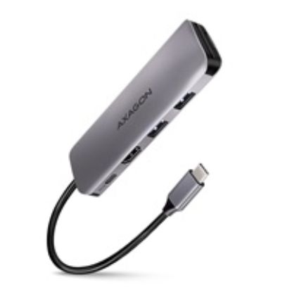 Obrázek AXAGON HMC- 5, USB 3.2 Gen 1 hub, porty 2x USB- A, HDMI, SD/ microSD slot, PD 100 W, kabel USB- C 20cm