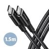 Obrázek AXAGON BUCM- CM15AB, HQ kabel USB- C <- > USB- C, 1.5m, USB 2.0, PD 60 W 3A, ALU, oplet, černý