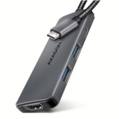 Obrázek AXAGON HMC- 5H8K, USB 5Gbps hub, 2x USB- A, USB- C, HDMI 8k/ 30 Hz, PD 100 W, kabel USB- C 15cm