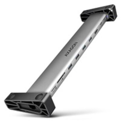 Obrázek AXAGON HMC- 10HLS, USB 5Gbps hub, 4x USB- A, HDMI 4k/ 60 Hz, RJ- 45 GLAN, SD/ mSD, PD 100 W, kabel USB- C 25cm