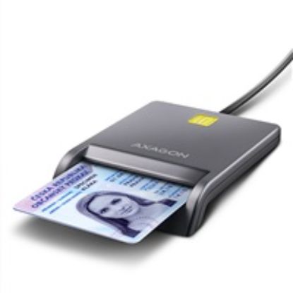 Obrázek AXAGON CRE- SM3T, USB- A FlatReader čtečka kontaktních karet Smart card (eObčanka), kabel 1.3m