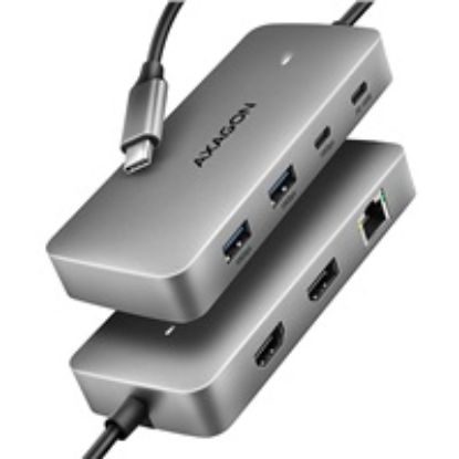 Obrázek AXAGON HMC- CUB83 x 2, USB 10Gbps hub, 2x USB- A, USB- C, HDMI & DP 4k/ 144 Hz, RJ- 45 GLAN, PD 100 W, kabel USB- C 15cm