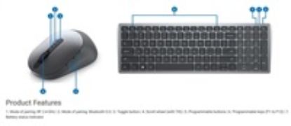 Obrázek DELL Multi- Device Wireless Keyboard and Mouse - KM7120 W - Czech/ Slovak