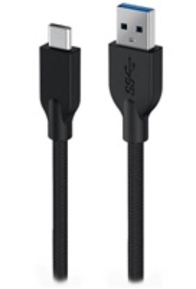 Obrázek GENIUS nabíjecí kabel ACC- A2CC- 3A, 100cm, USB- A na USB- C, 3A, QC3.0, opletený, černý