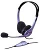 Obrázek GENIUS sluchátka s mikrofonem HS- 04S, drátové, 3.5mm Jack, fialová