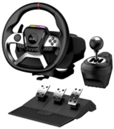 Obrázek GENIUS Volant s pedály GX Gaming SpeedMaster X5 FF, Řadící páka, Drátový USB- C, vibrační, PC, PS4, Xbox One