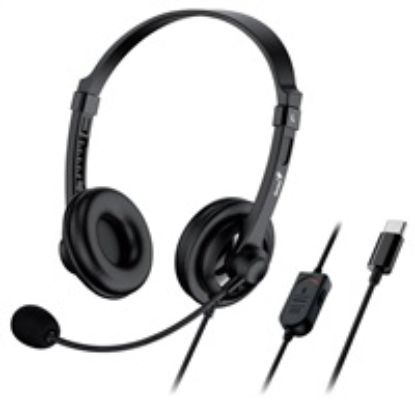 Obrázek GENIUS sluchátka HS- 230U, USB- C, 2.4m, černá