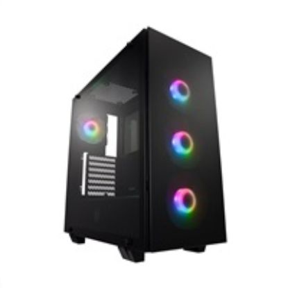 Obrázek Fortron skříň Midi Tower CMT512 Black, 4 x A.RGB LED fan, průhledná bočnice