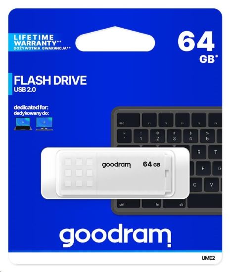 Obrázek GOODRAM Flash Disk 64 GB UME2, USB 2.0, bílá