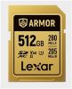 Obrázek Lexar SDXC ARMOR Gold UHS- II U3, Stainless Steel, IP68 R280/ W210 (V60) 512 GB
