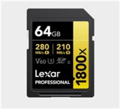 Obrázek Lexar SDXC Pro 1800x U3 UHS- II R280/ W210 (V60) 64 GB