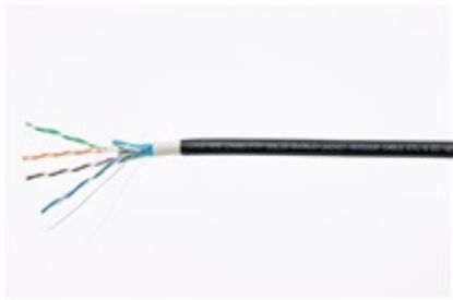 Obrázek FTP kabel LYNX Cat5E, drát, dvojitý venkovní PE+PVC, černý, 305m cívka