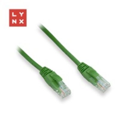 Obrázek LYNX UTP patch kabel Cat5e, PVC, CCA, 0, 1m, zelený (balení obsahuje 10ks)