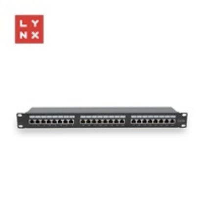 Obrázek LYNX 19" patch panel 24- port, FTP Cat5e, 50µ, stíněný, černý
