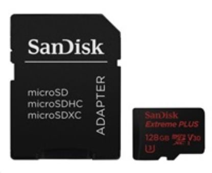 Obrázek SanDisk MicroSDXC karta 128 GB Extreme PLUS (100MB/ s, Class 10 UHS- I V30)
