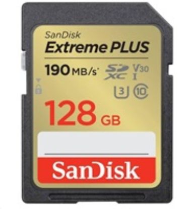 Obrázek SanDisk SDXC karta 128 GB Extreme PLUS (190 MB/ s Class 10, UHS- I U3 V30)