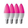 Obrázek TP- Link Tapo L430C(4- pack) chytrá WiFi stmívatelná LED žárovka (barevná, 2500K- 6500K, 470lm, 2, 4GHz, E14)