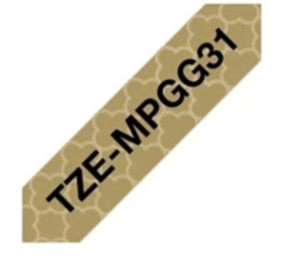 Obrázek BROTHER Originální kazeta Brother TZe- MPGG31 - černá na zlatém vzoru, šířka 12 mm