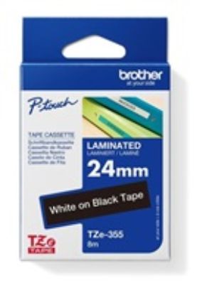 Obrázek BROTHER TZE355 - kazeta TZ šířky 24mm, laminovaná TZE- 355, černá/ bílé písmo