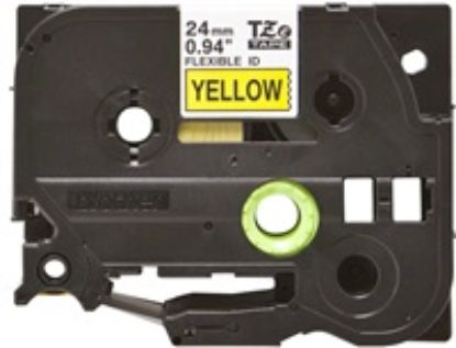 Obrázek BROTHER TZEFX651 - kazeta TZ šířky 24mm, flexibilní lamino páskou TZE- FX651, žlutá/ černé písmo