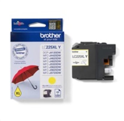 Obrázek BROTHER INK LC-225XLY žlutý inkoust (až 1200 stran A4 dle ISO 24711)
