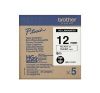 Obrázek BROTHER HGE- 131V5 Labelling Supplies, 12mm Black/ Clear (5 pcs Pack) High Grade Tape