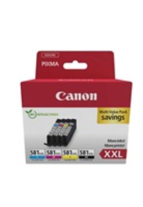 Obrázek Canon CARTRIDGE CLI- 581XXL C/ M/ Y/ BK MULTI- PACK SEC pro PIXMA TS515x, TS615x, TS815x, TS915x, TR7550, TR8550 4 x…