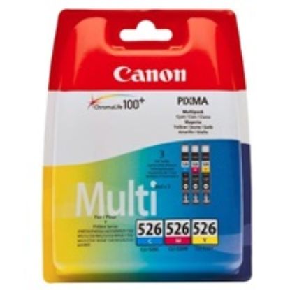 Obrázek Canon CARTRIDGE CLI- 526 C/ M/ Y Multi pack pro PIXMA MG5150, IP4 x 50, MG5 x 50, MG8250, MX715 (450 str.)