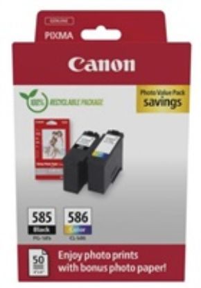 Obrázek Canon Cartridge PG- 585/ CL- 586 černá/ barevná + Canon PAPÍR GP- 501 4 x 6 50