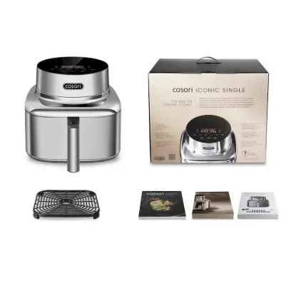 Obrázek Cosori Iconic Single chytrá horkovzdušná fritéza 6, 2 L nerez
