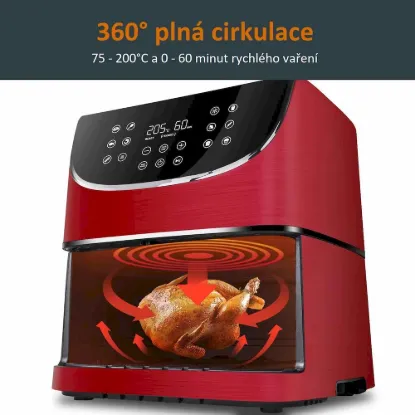 Obrázek Cosori CP158- AF PREMIUM – 5.5L horkovzdušná fritéza + 5x špíz a gril. rošt, red