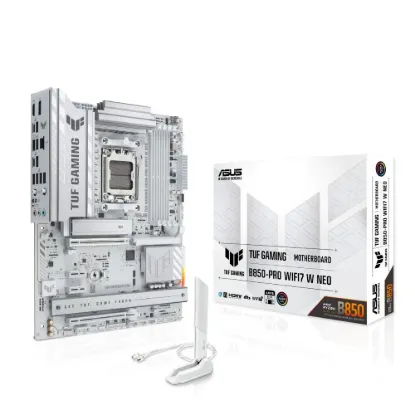 Obrázek ASUS MB Sc AM5 TUF GAMING B850- PRO WIFI7 W NEO, AMD B850, 4xDDR5, 1xHDMI, 1xDP