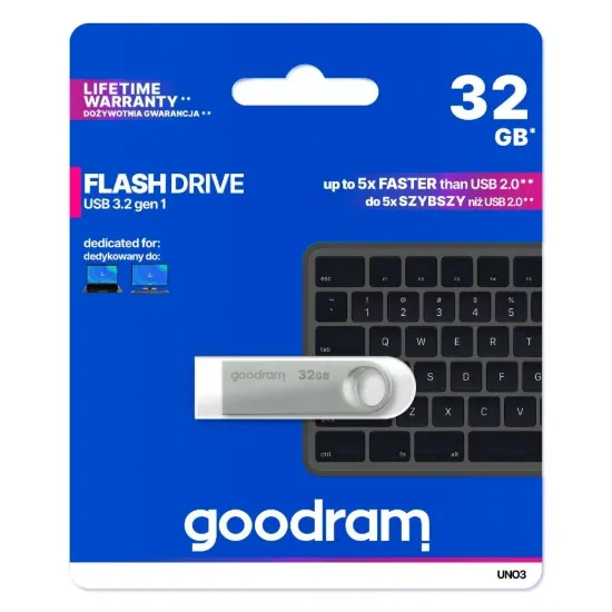 Obrázek GOODRAM Flash Disk UNO3 32 GB, USB 3.2 Gen1, stříbrná