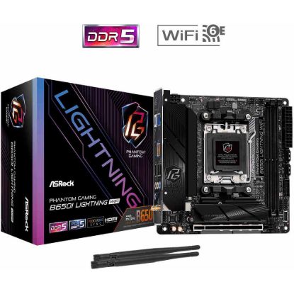 Obrázek ASRock MB Sc AM5 B650I LIGHTNING WIFI, AMD B650, 2xDDR5, 1xHDMI, Mini- ITX