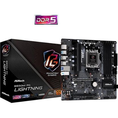 Obrázek ASRock MB Sc AM5 B650M PG LIGHTNING, AMD B650, 4xDDR5, 1xDP, 1xHDMI, mATX