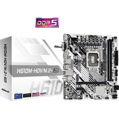 Obrázek ASRock MB Sc LGA1700 H610M- HDV/ M.2+ D5, Intel H610, 2xDDR5, 1xDP, 1xHDMI, 1xVGA, mATX