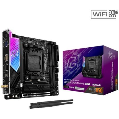 Obrázek ASRock MB Sc AM5 B850I Lightning WiFi, AMD B850, 2xDDR5, 1xUSB4, 1xHDMI, WiFi, Mini- ITX
