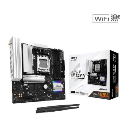 Obrázek ASRock MB Sc AM5 A620AM PRO RS WIFI, AMD X620, 4xDDR5, 1xHDMI, 1xDP, WI- FI