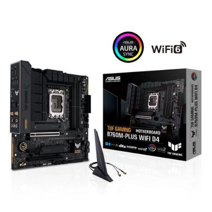 Obrázek ASUS MB Sc LGA1700 TUF GAMING B760M- PLUS WIFI D4, Intel B760, 4xDDR4, 1xDP, 1xHDMI, WI- FI, mATX