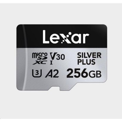 Obrázek Lexar microSDXC Professional SILVER Plus UHS- I/ U3/ A2/ 4K R205/ W150 (V30) 256 GB