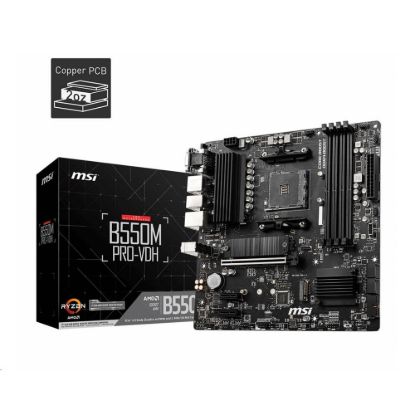 Obrázek MSI MB Sc AM4 B550M PRO- VDH, AMD B550, 4xDDR4, 1xDP, 1xHDMI, 1xVGA, mATX