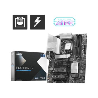 Obrázek MSI MB Sc LGA1851 PRO B860- P, Intel B860, 4xDDR5, 1xThunderbolt, 1xDP, 1xHDMI, ATX