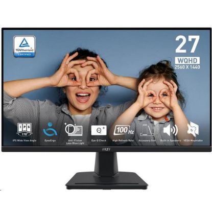 Obrázek MSI LCD PRO MP275Q, 27" 2560 x 1440, IPS, 100 Hz, 4 ms, VESA 100 x 100mm, N/ A, Black