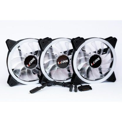 Obrázek 1stCOOL Fan KIT AURA EVO 1 ARGB, 3x Dual Ring ventilátor + ARGB Nano řadič