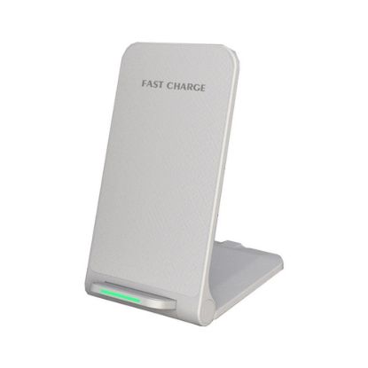 Obrázek 1stCOOL bezdrátová QI nabíječka H18, skládací stojánek, USB- C, bílá