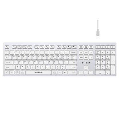 Obrázek A4tech FBX50C, bezdrátová kancelářská klávesnice, bílá