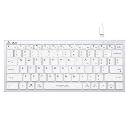 Obrázek A4tech Klávesnice FX51, kancelářská klávesnice, membránová, bezdrátová, CZ/ SK, Bílá