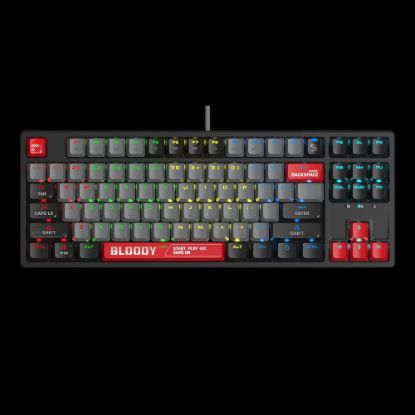 Obrázek A4tech Bloody Klávesnice S87, herní klávesnice, mechanická, drátová, Red Switch, CZ/ SK, Černá